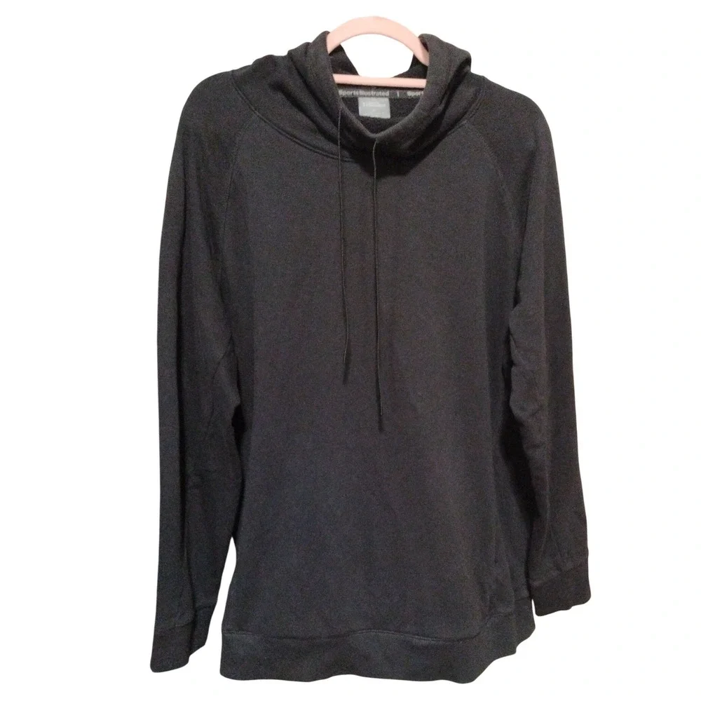 Sports Illustrated Black Hoodie  XL Pullover Soft Stretch Athleisure‎